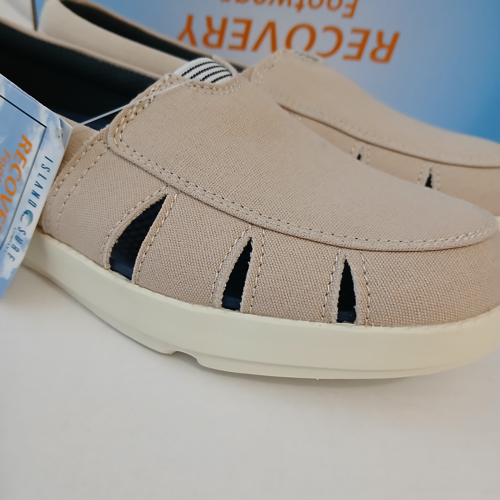 Recoverey Footwear Casual Slip-On Canvas Shoes - Beige Weightless $28 - Picture 9 of 9